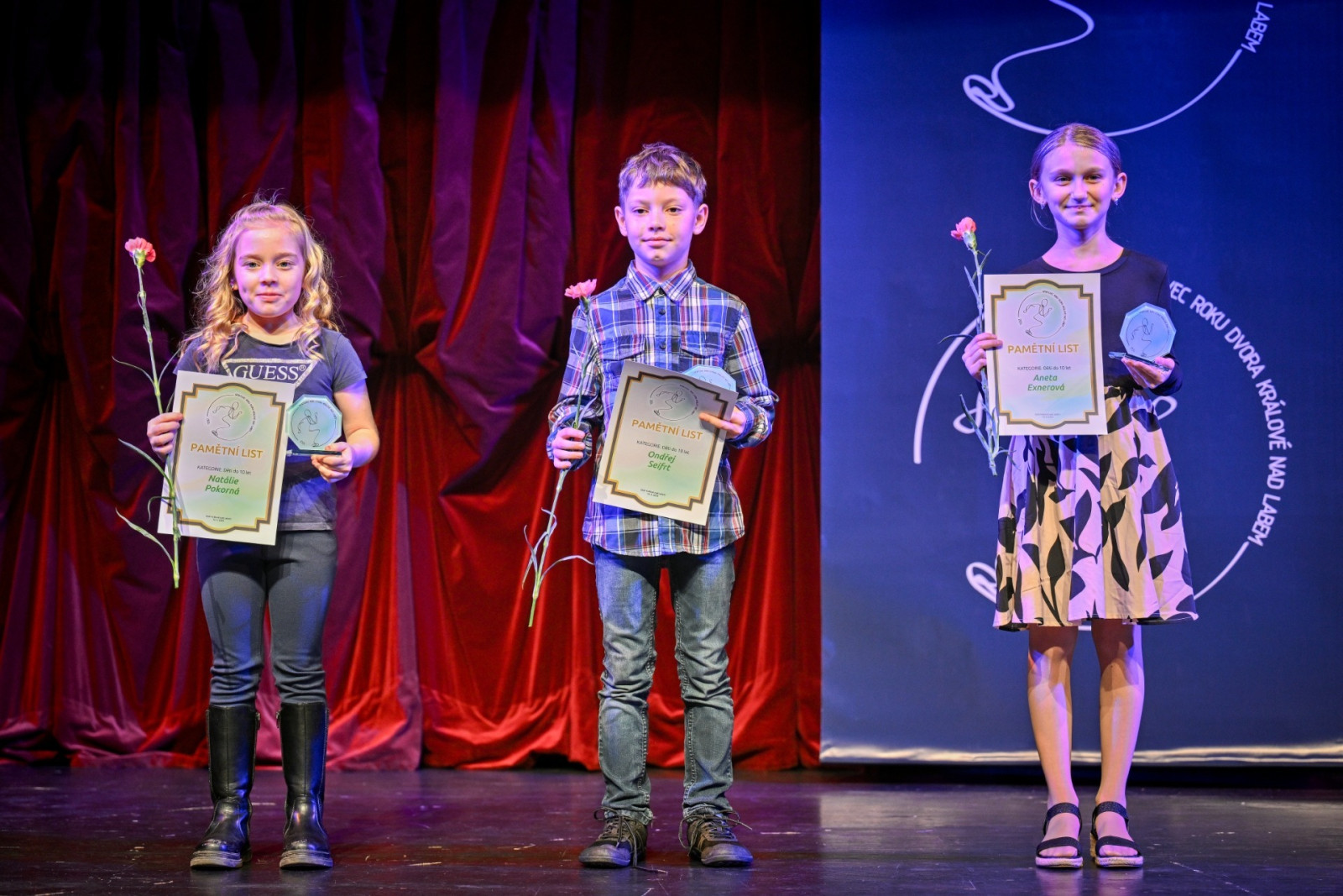 Děti do 10 let: Aneta Exnerová, Natálie Pokorná, Ondřej Seifrt